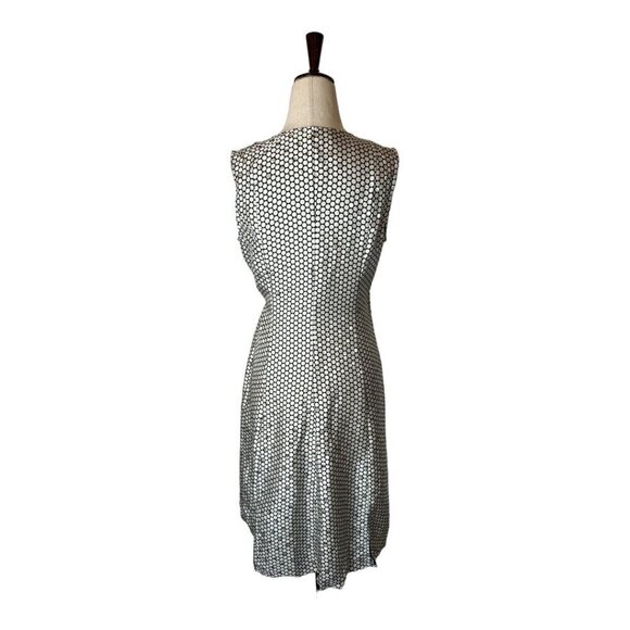 Diane Von Furstenberg Dress 4 Black And Ivory Silk Polka Dot Flare Side Tie Wrap - Picture 3 of 12